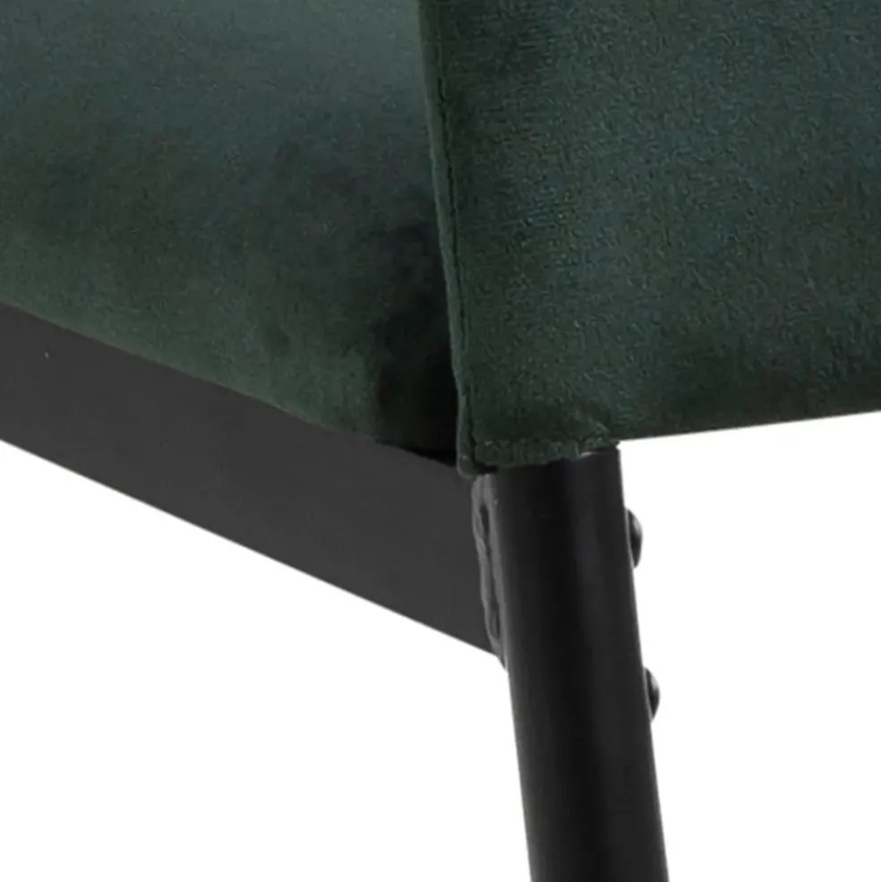 Chaise salle à manger en tissu vert fonce - Demia