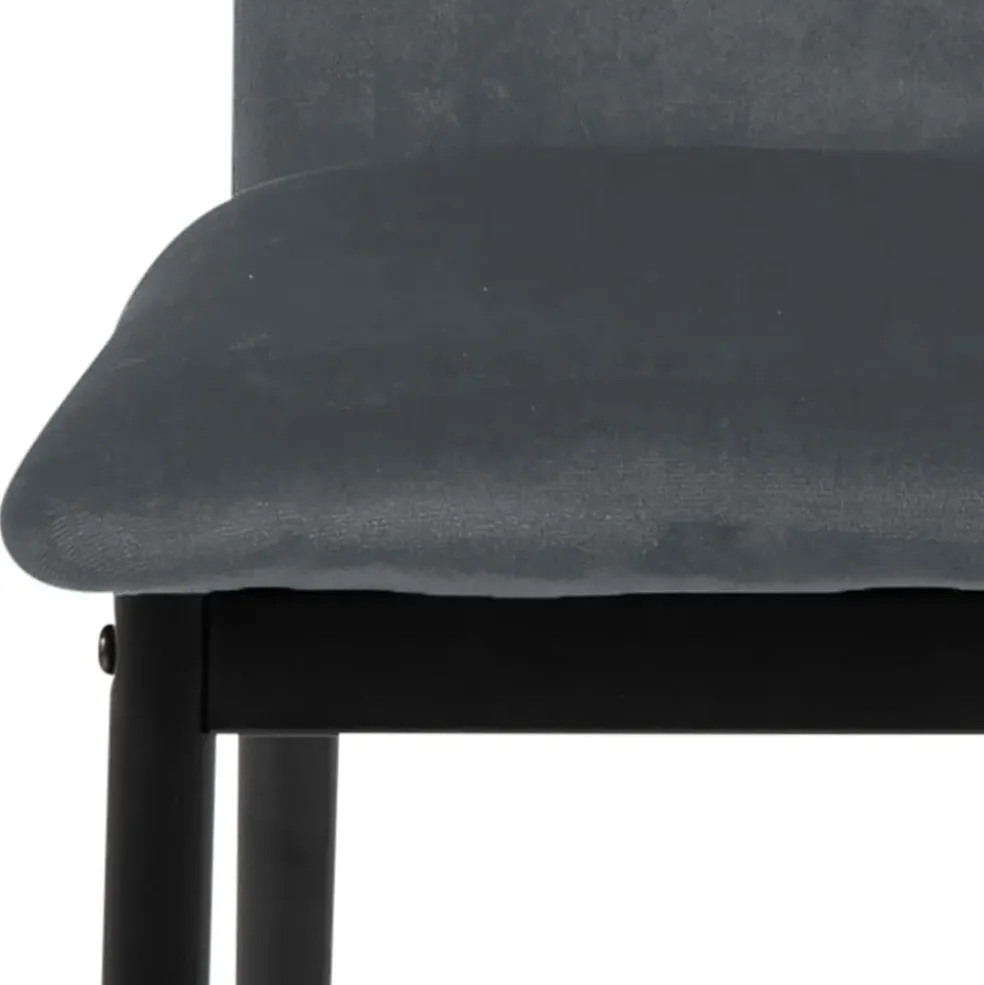 Chaise salle à manger en velours gris foncé - Demia