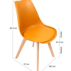 Chaise salle à manger scandinave jaune - Samantha