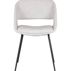 Chaise salle à manger velours côtelé écru - Alma