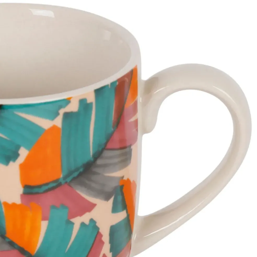 Coffret de 4 tasses en grès multicolore 35cl - Seguia