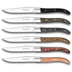 Coffret kraft 6 couteaux steak coloris mixés - Royal Louis
