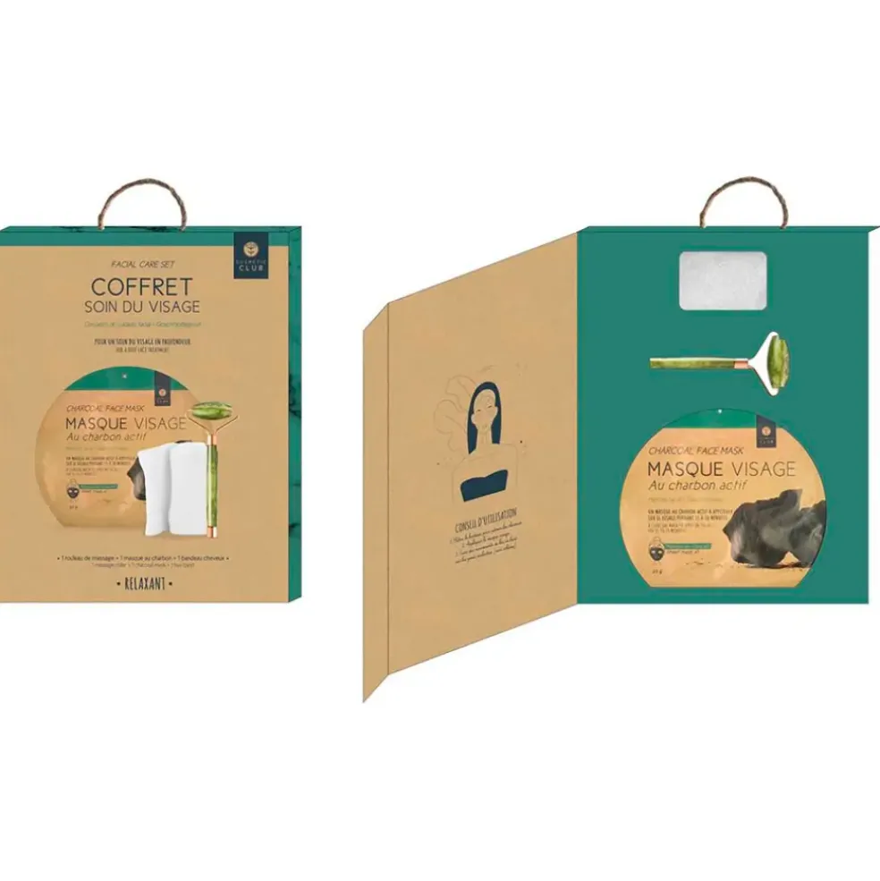 Coffret soin du visage masseur jade vert