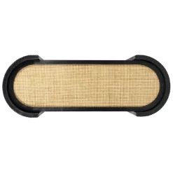 Console 2 niveaux en rotin et bambou noir - Saori