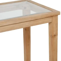 Console naturel foncé 120x36xh80cm en bois de sapin - Firmin