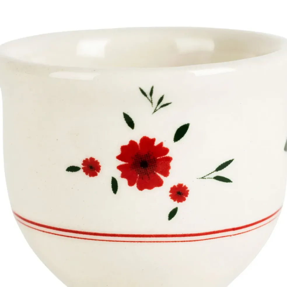 Coquetier en faience rouge - Paquerette