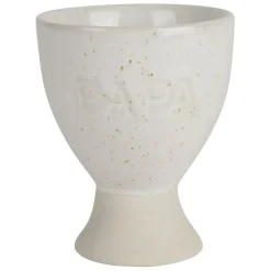 Coquetier papa en grès écru moucheté