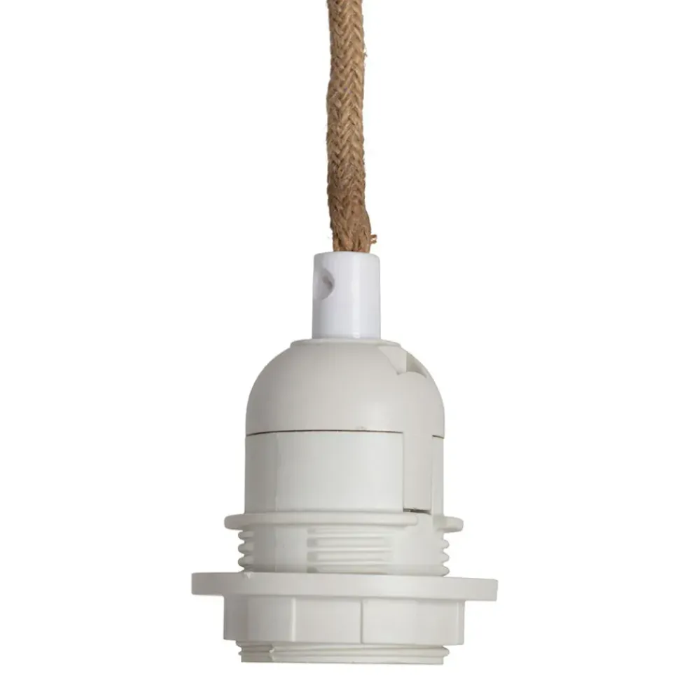 Cordon électrique en tissu naturel et blanc pour suspension 80cm