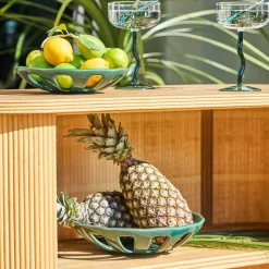 Coupe en grès émeraude moucheté d28cm - Organic
