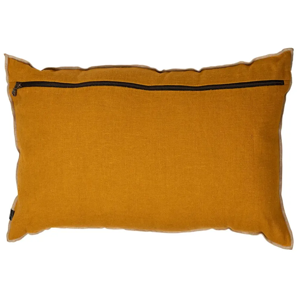 Coussin chennai chamoi 40x60cm en lin lave