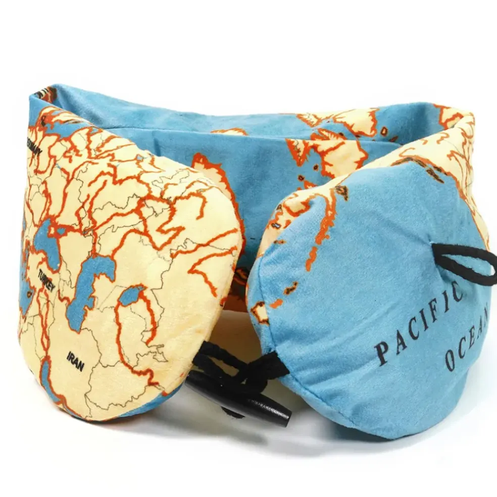 Coussin de voyage gonflable carte du monde