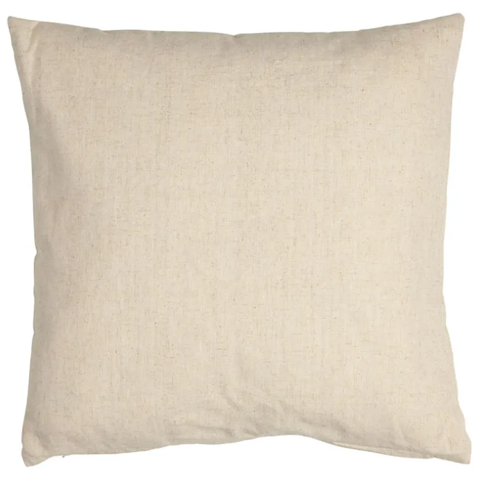 Coussin en coton naturel et brun 45x45cm - A la ferme
