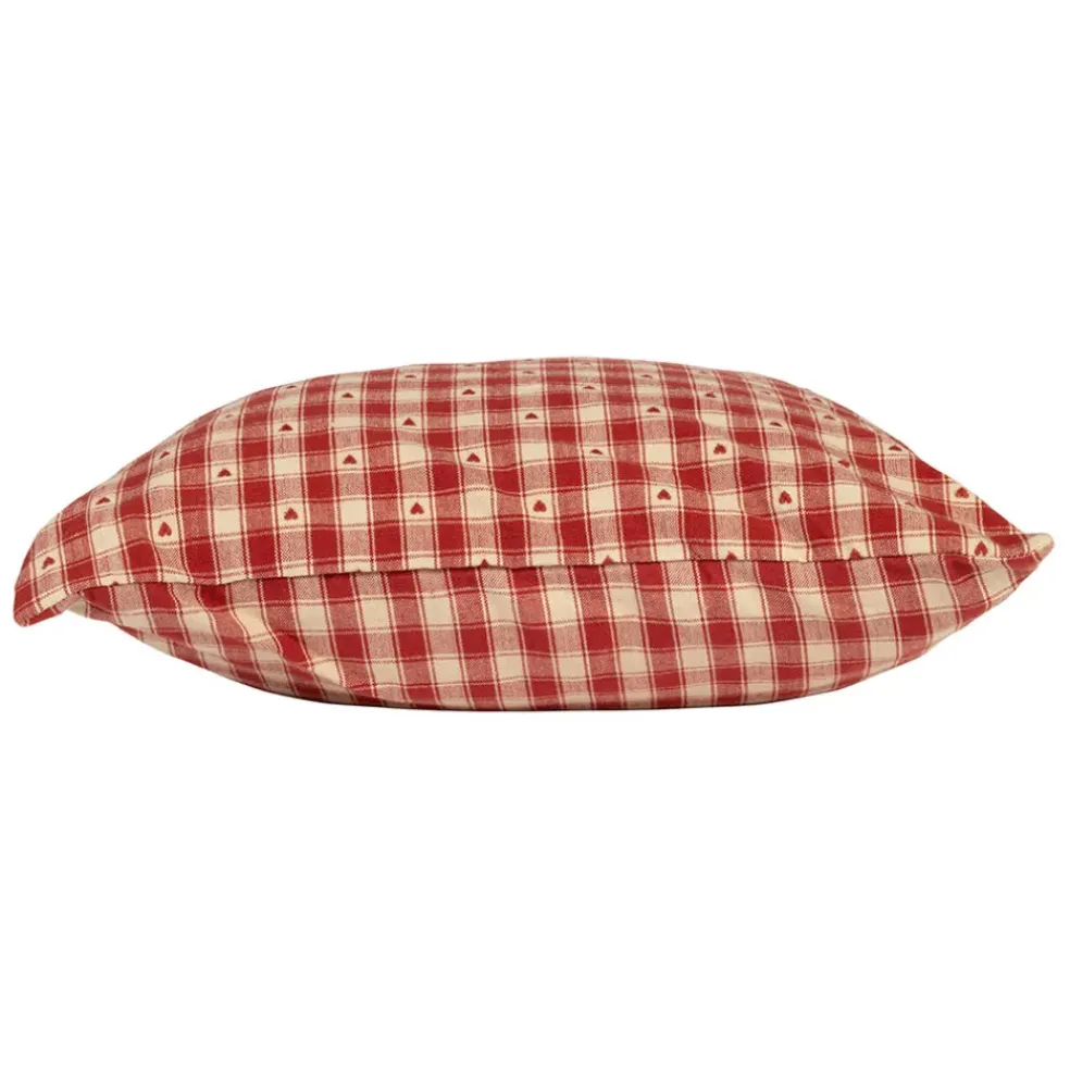 Coussin en coton vichy rouge 45x45cm - Campagne