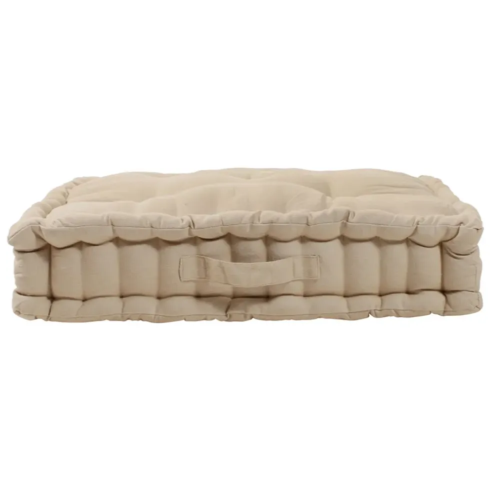 Coussin matelas chambray beige en coton