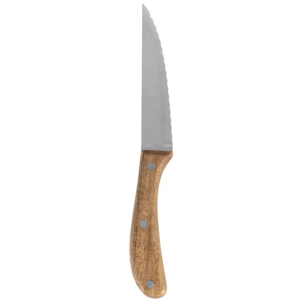 Couteau steak en inox et bois naturel - Ablis