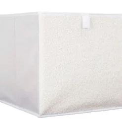 Cube de rangement pliable bouclette beige 30xh30cm