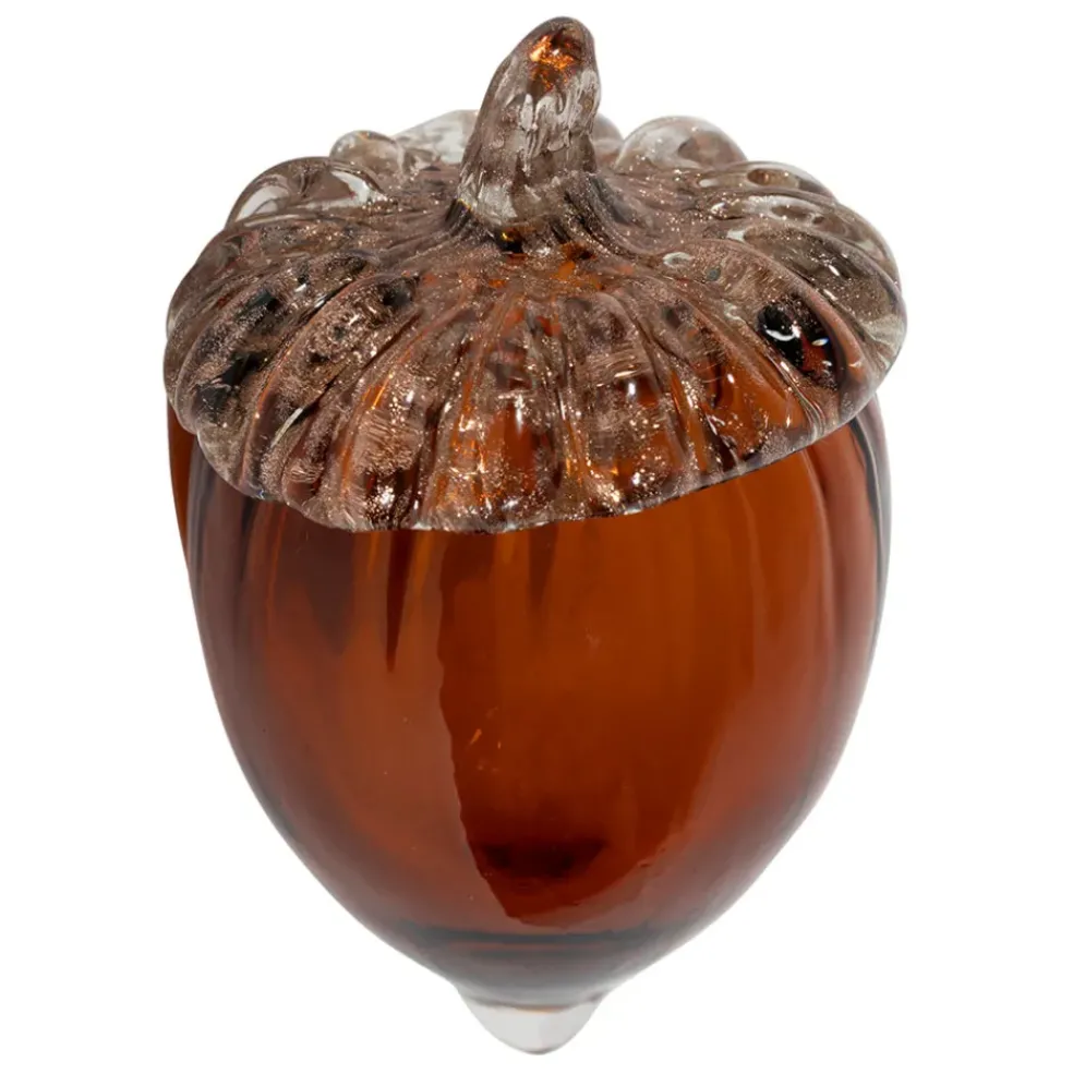 Deco gland en verre doré et ambre - Chêne