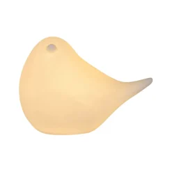 Deco led oiseau en porcelaine blanc h7cm - Ilobo