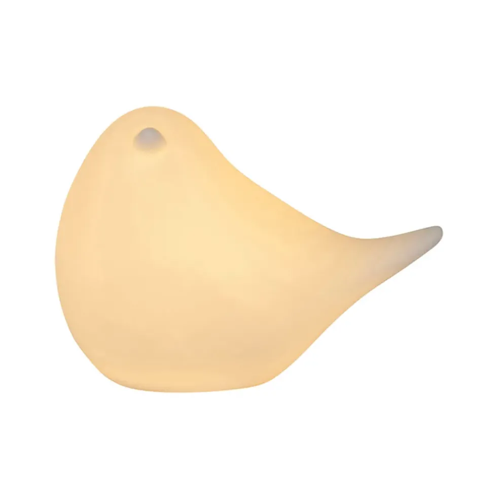 Deco led oiseau en porcelaine blanc h7cm - Ilobo