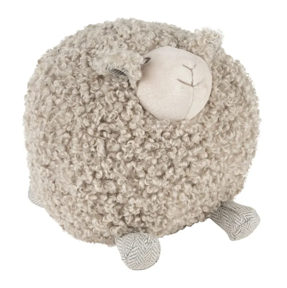 Deco mouton shaggy gris h20cm
