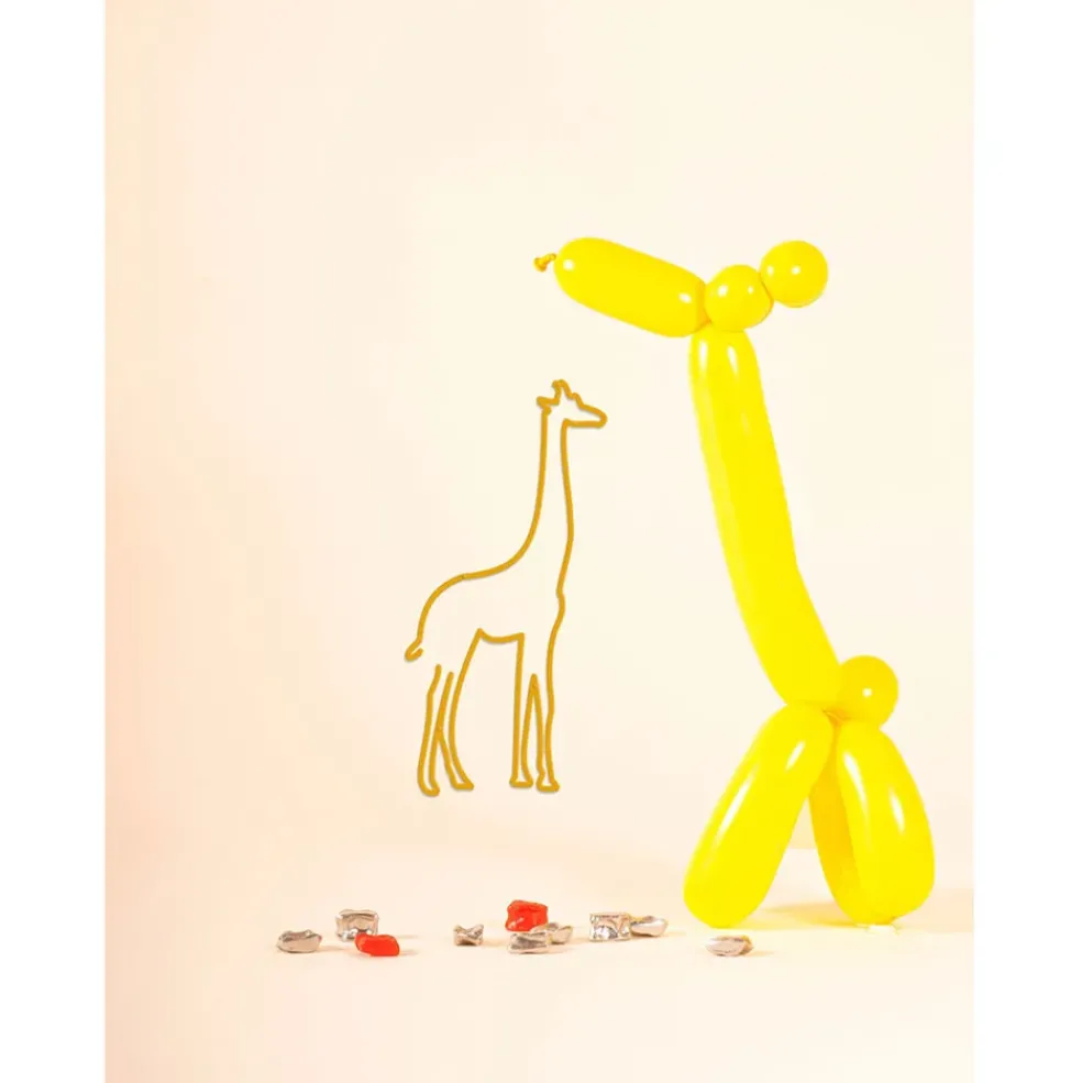 Deco murale en acier jaune 30x15cm - Girafe