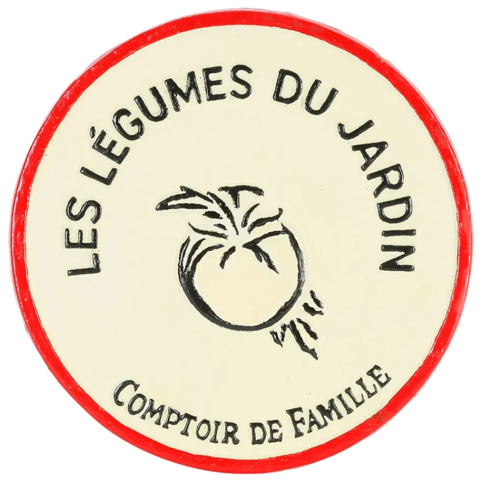 Dessous de plat "légume du jardin" en fonte ivoire d24cm - Fontnel