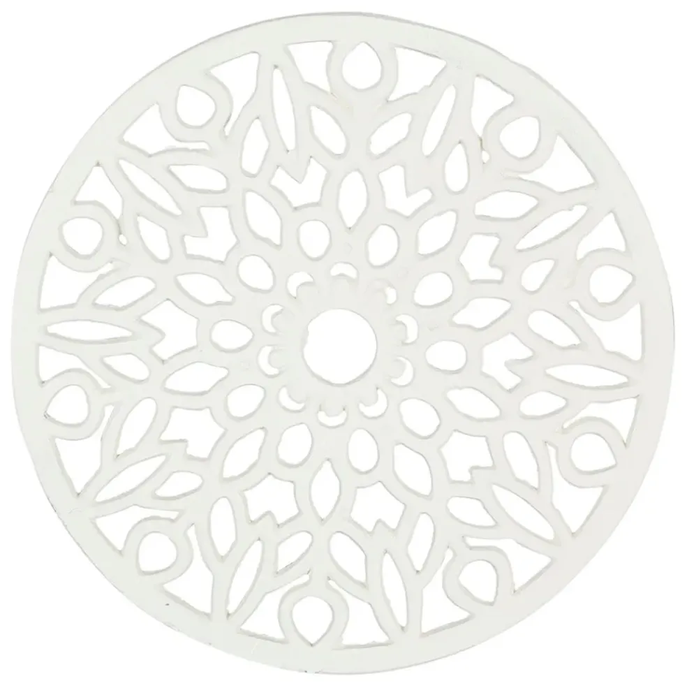 Dessous de plat rosace en fonte blanc cassé D20cm - Rhodonea