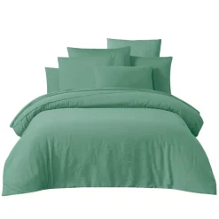 Drap housse en coton céladon 160x200cm - Taloa