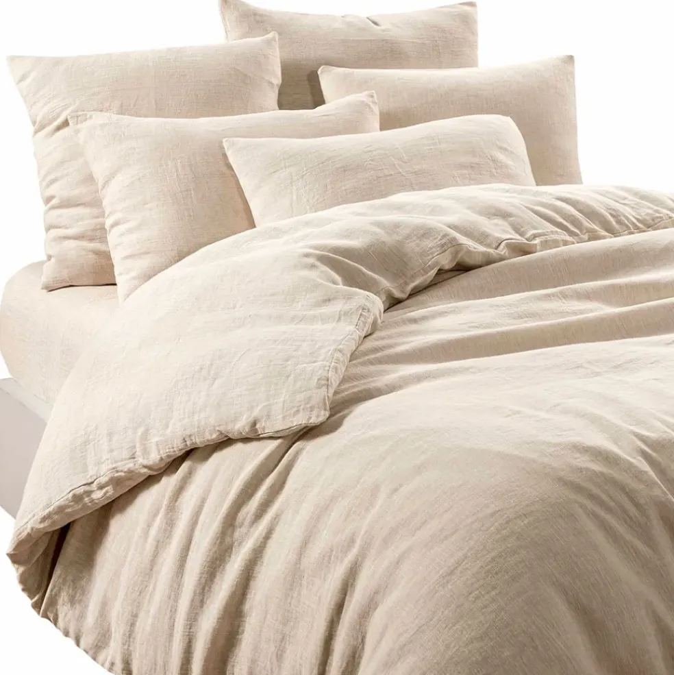 Drap housse en lin et coton naturel 140x200cm - Limy