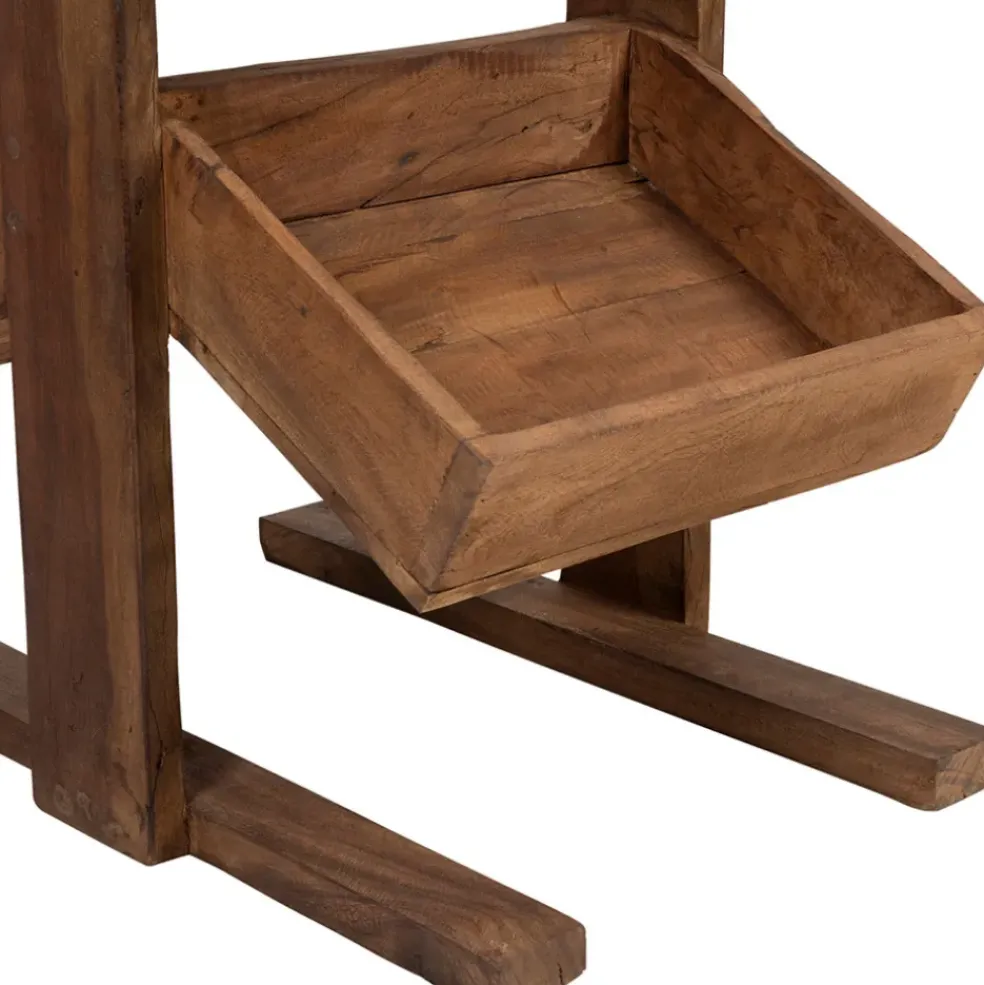 Etagère 3 plateaux en bois recyclés naturel H100cm - Campagne