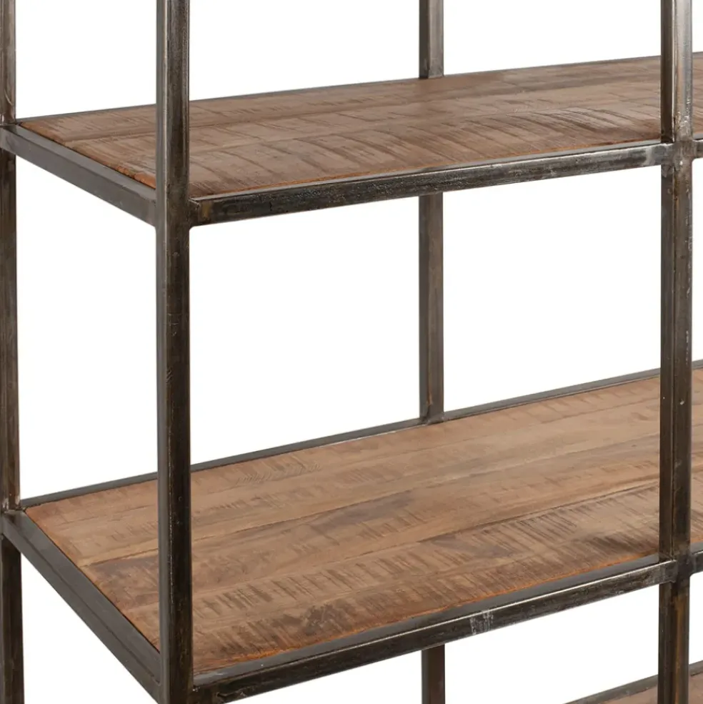 Etagère en fer noir et bois d' acacia H200cm- Factory