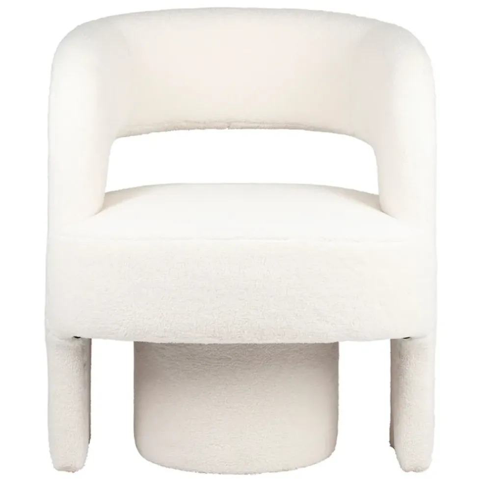 Fauteuil avec tabouret bouclette ecru - Organic