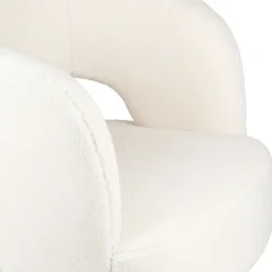 Fauteuil avec tabouret bouclette ecru - Organic