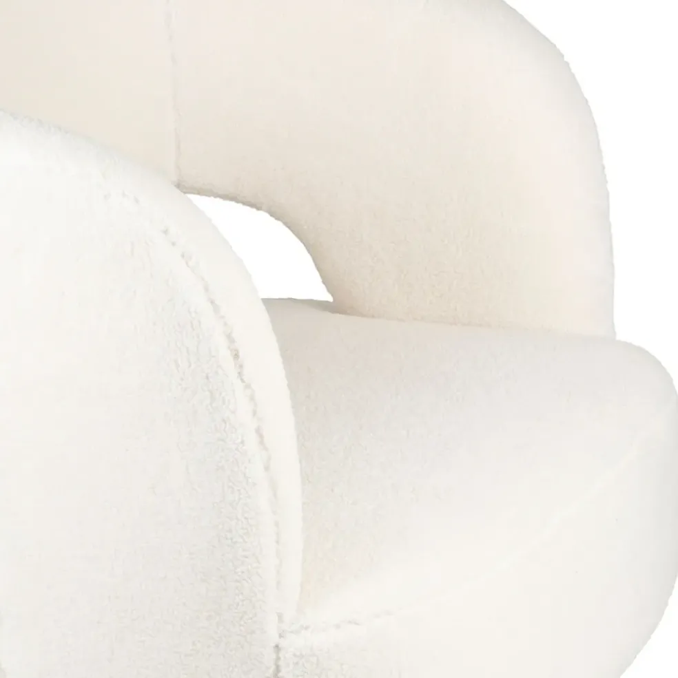 Fauteuil avec tabouret bouclette ecru - Organic