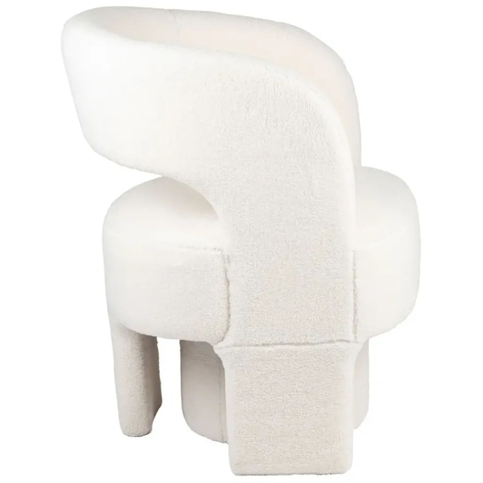 Fauteuil avec tabouret bouclette ecru - Organic