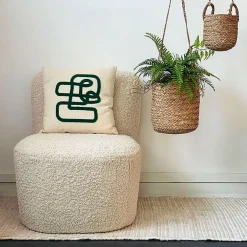 Fauteuil bouclette imitation fourrure blanc - Eve