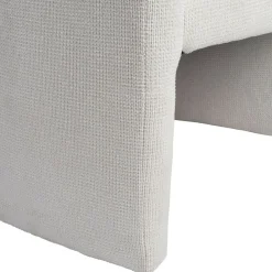 Fauteuil club en tissu écru - Tessia