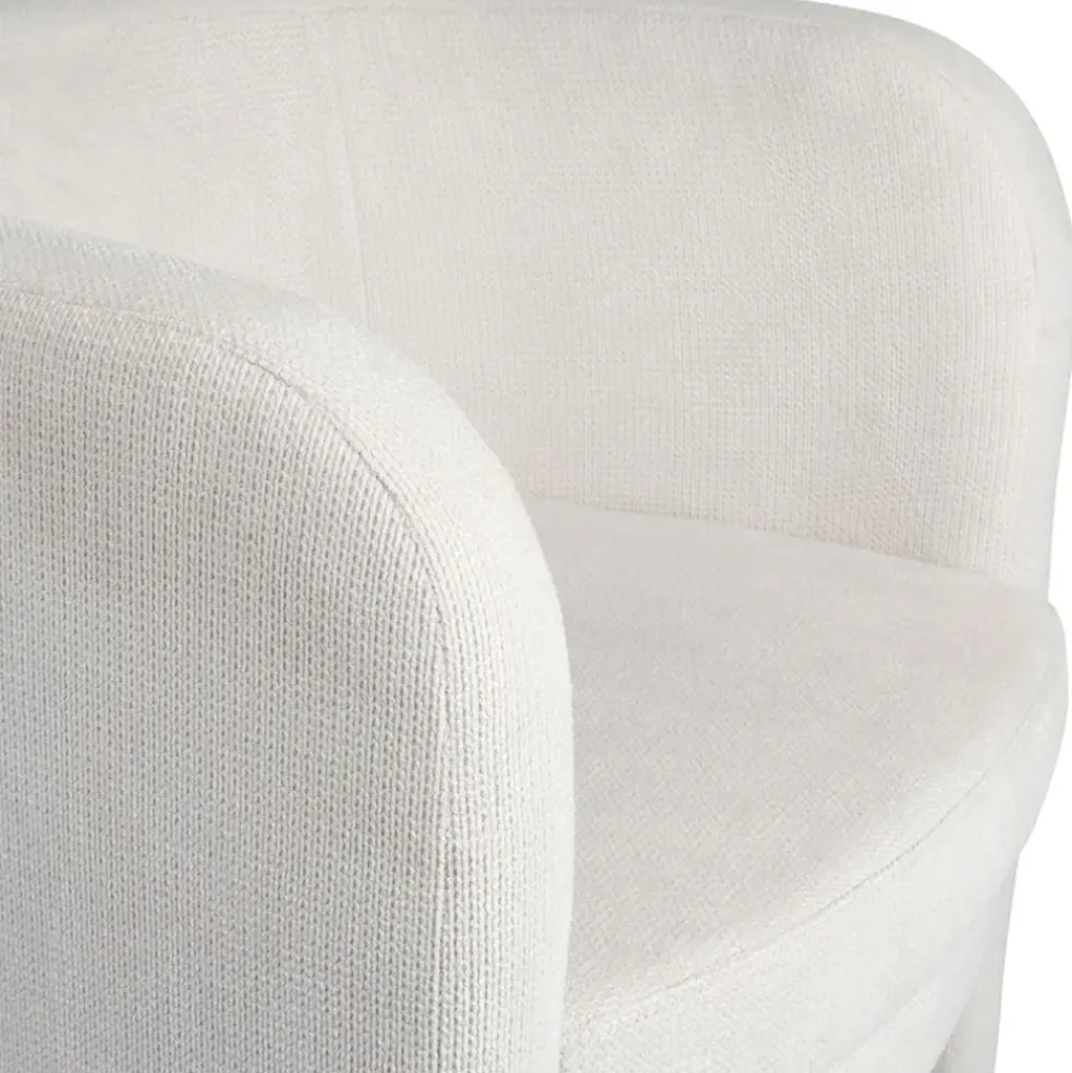 Fauteuil club en tissu écru - Tessia
