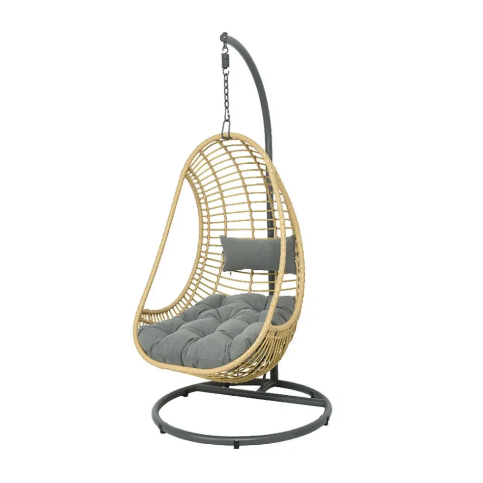 Fauteuil de jardin oeuf suspendu en resine tressée - Riga