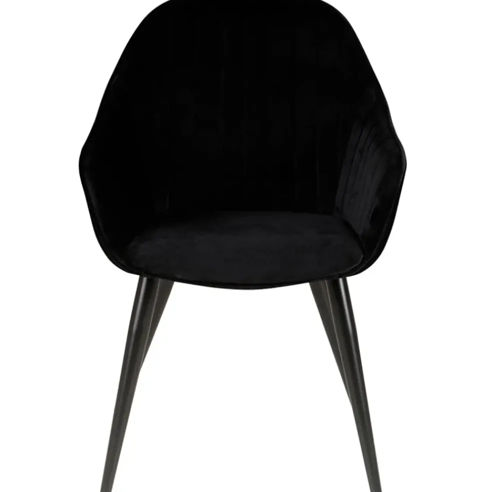 Fauteuil de salle à manger en velours noir - Ben