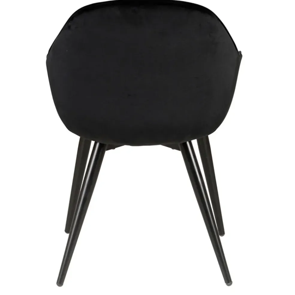 Fauteuil de salle à manger en velours noir - Ben