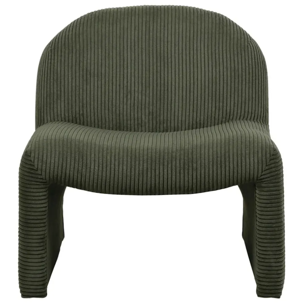 Fauteuil en tissu côtelé vert - Minimal