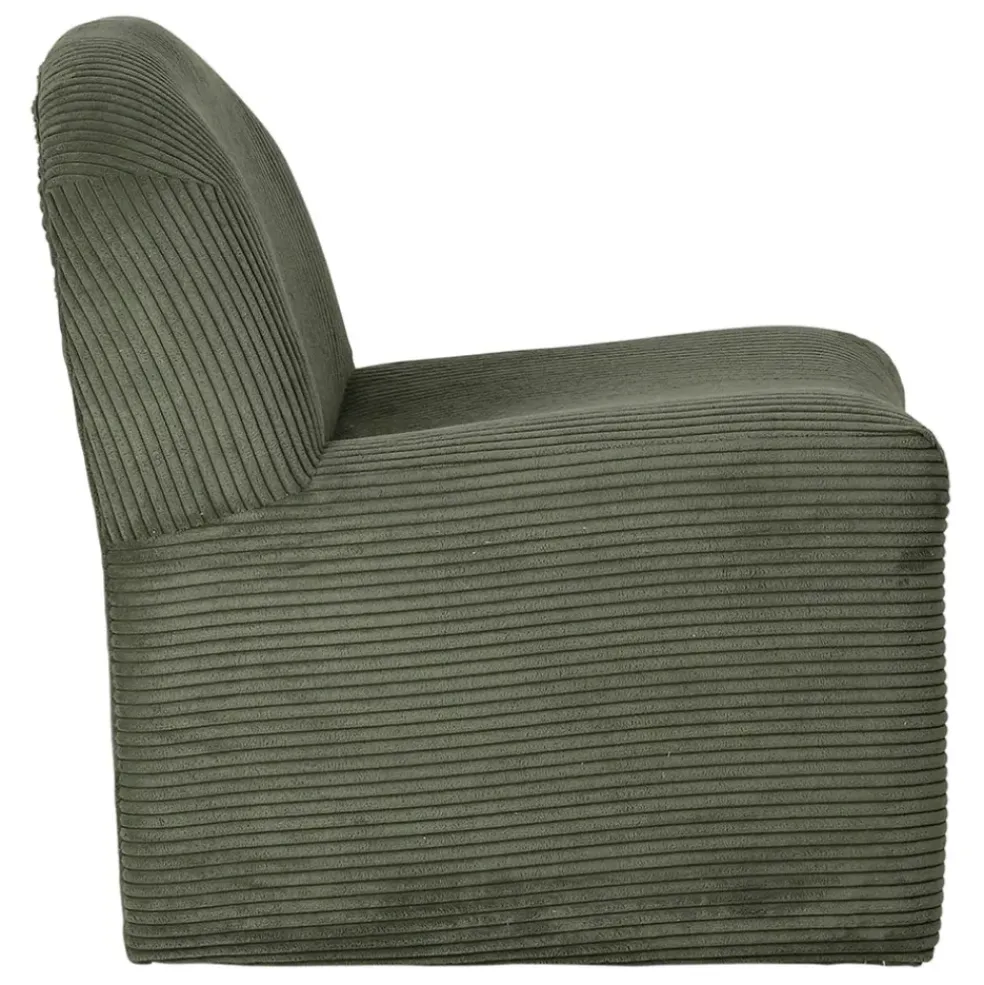 Fauteuil en tissu côtelé vert - Minimal