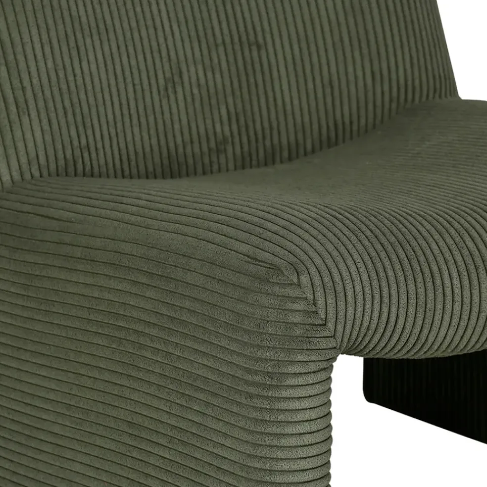 Fauteuil en tissu côtelé vert - Minimal