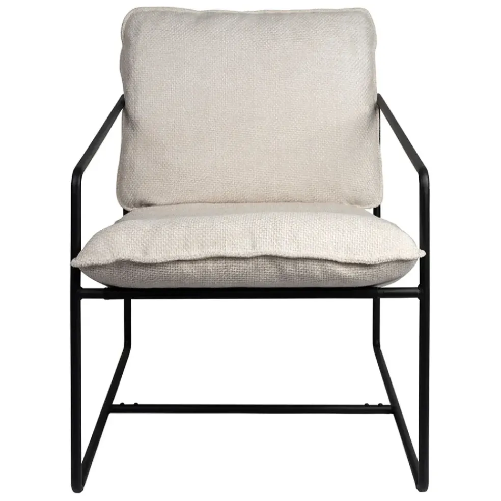 Fauteuil en tissu et fer écru - Elément