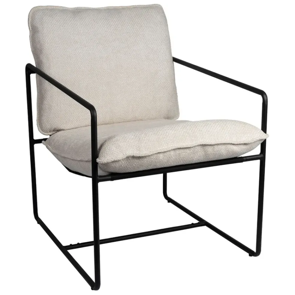 Fauteuil en tissu et fer écru - Elément