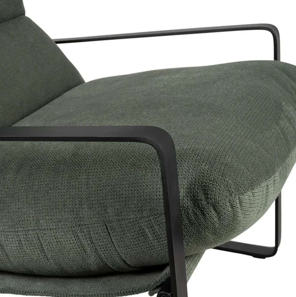 Fauteuil en tissu kaki et fer noir - Torsten