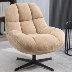Fauteuil pivotant en tissu sable - Molto