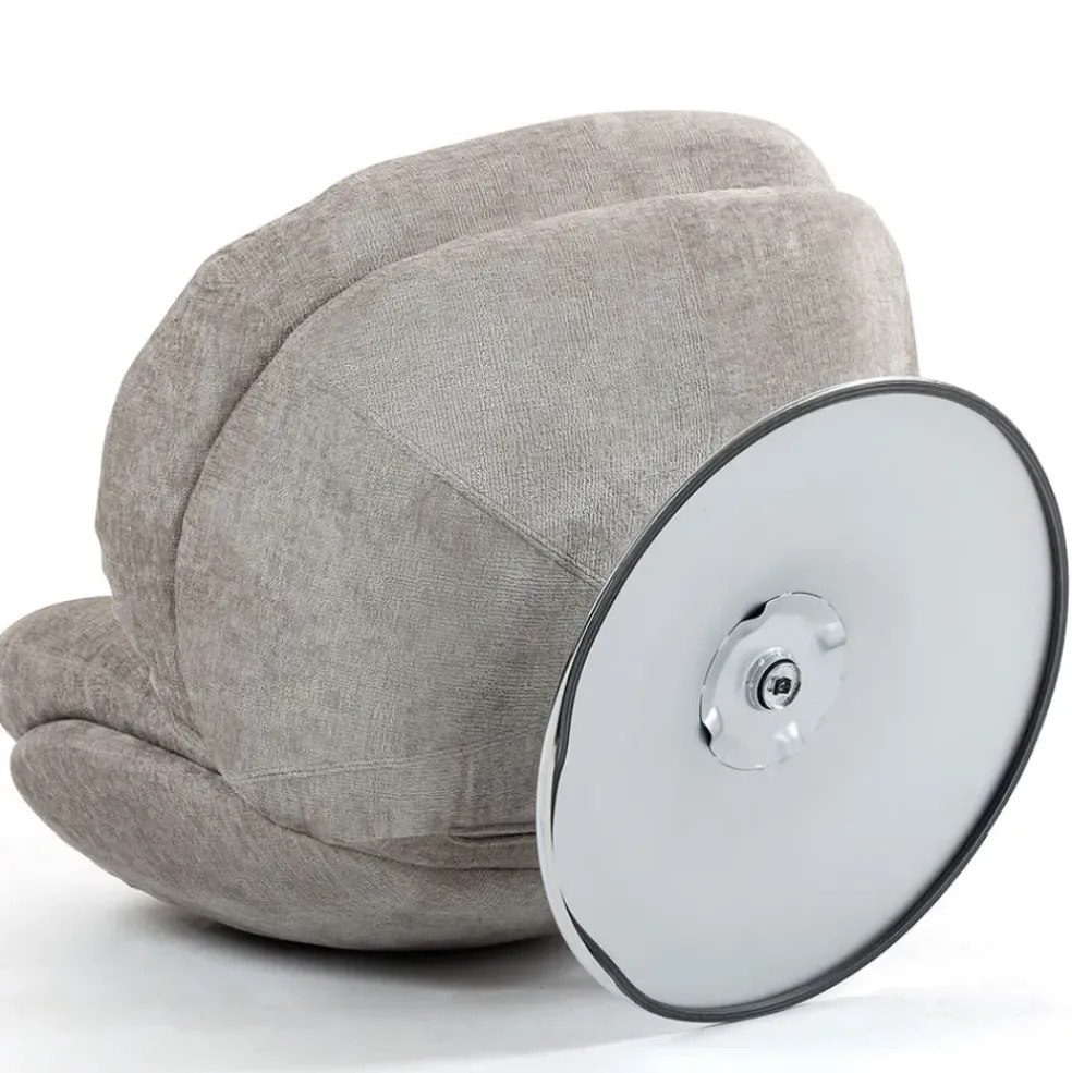 Fauteuil pivotant en velours taupe - Topi