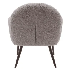 Fauteuil tissu effet laine bouclette gris foncé - Oria
